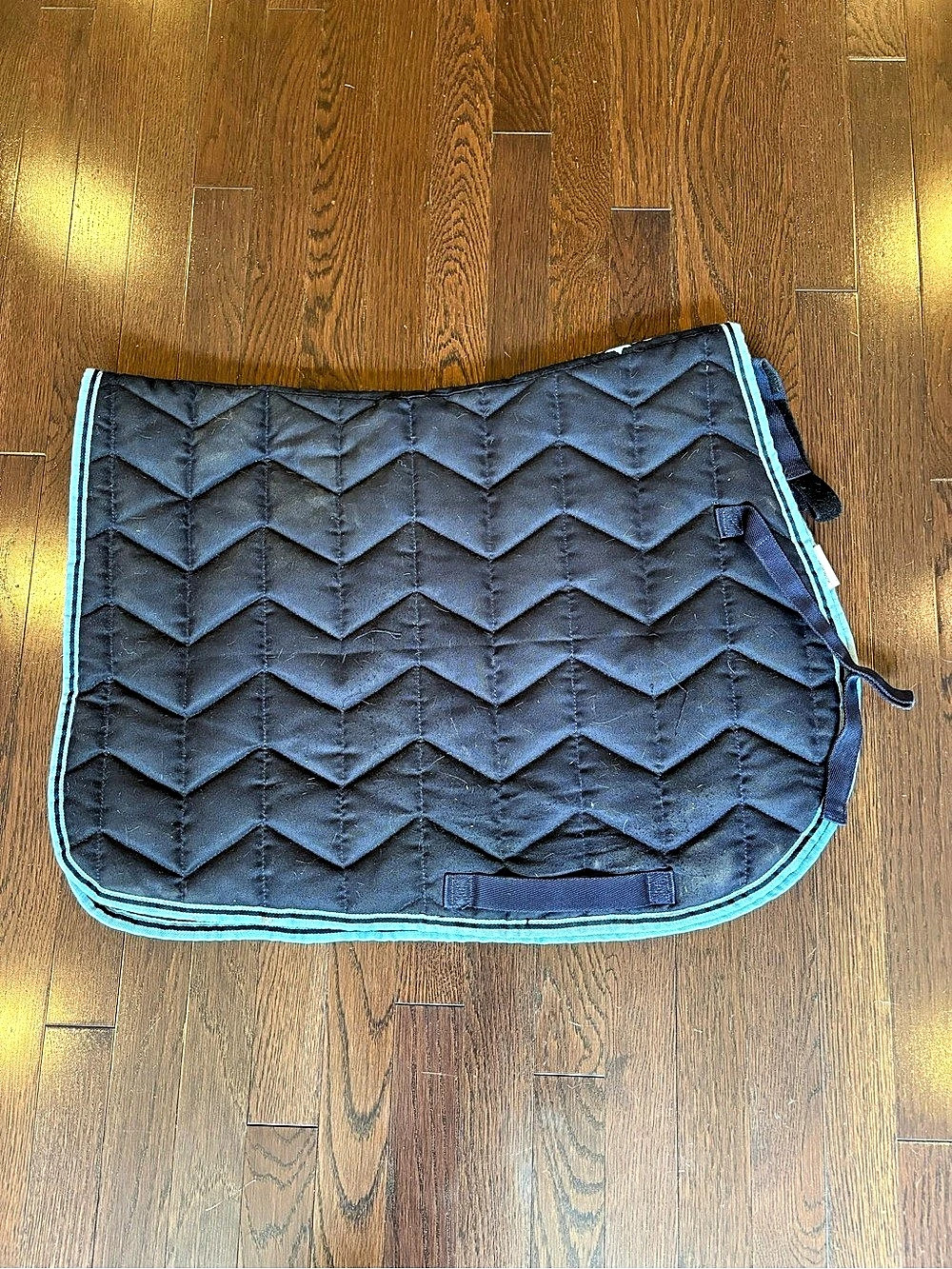 Saxon Chevron Quilted All Purpose Saddle Pad Navy